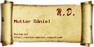 Mutter Dániel névjegykártya